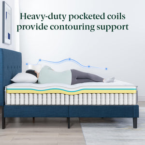Hybrid Pillow Top Mattress – Cooling Gel Memory Foam & Pocketed Coils