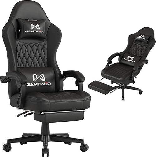 Ergonomic Gaming Chair with Footrest, Headrest & Lumbar Support – 400 lbs Capacity