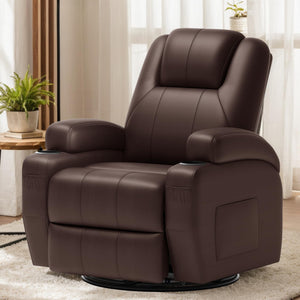 Swivel Rocker Recliner Chair with Vibration Massage