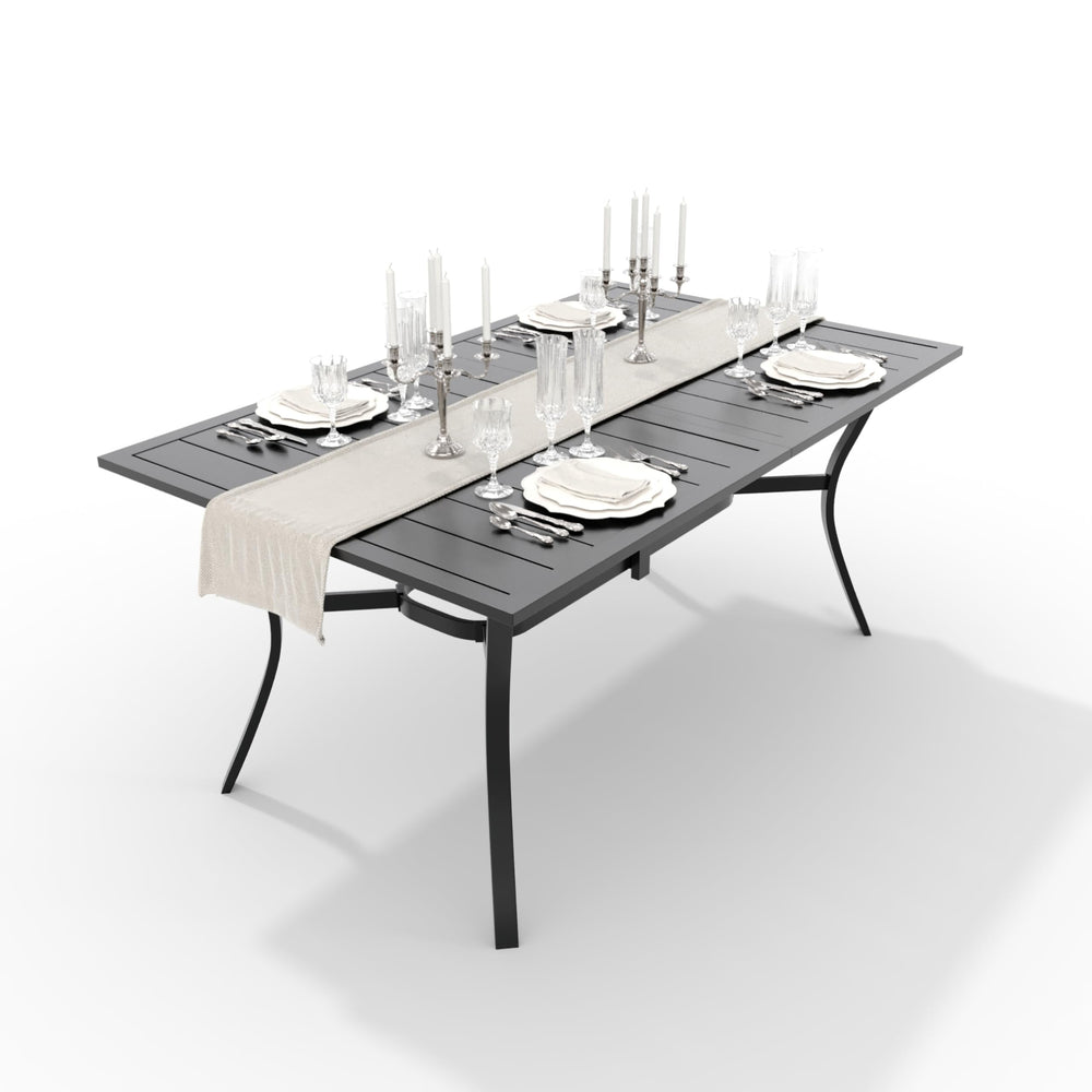 Outdoor Metal Dining Table with Umbrella Hole – 4 Sizes
