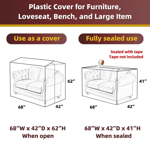 Clear Plastic Furniture Moving & Storage Cover