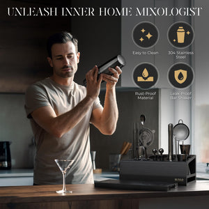 22-Piece Cocktail Shaker & Bartender Kit with Stand