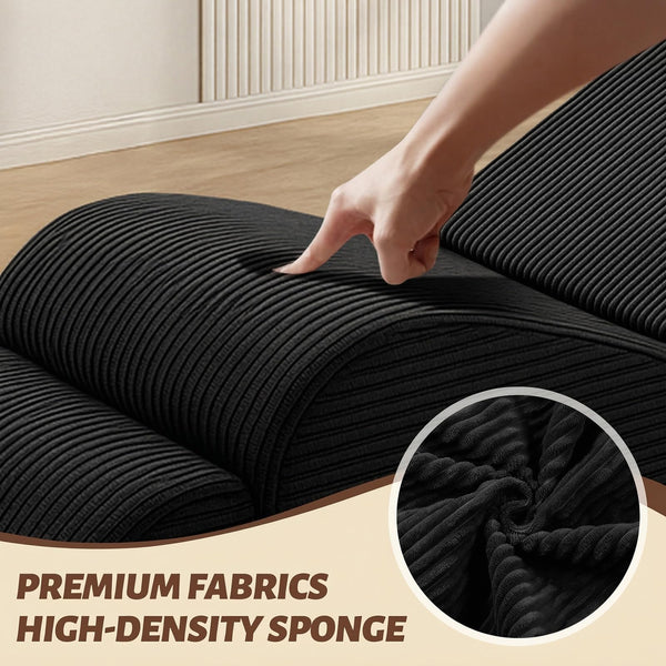 Ergonomic Yoga Chaise Lounge Chair with Headrest, Lumbar Pillow & Ottoman