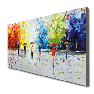 Abstract Landscape Oil Painting on Canvas – Hand Painted Wall Art
