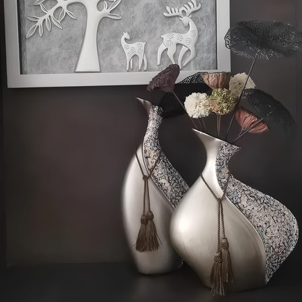 Large Ceramic Boho Vase for Home Decor – 15 Inch Decorative Pottery Vase