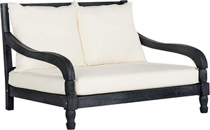 Outdoor Acacia Wood Loveseat with Cushion