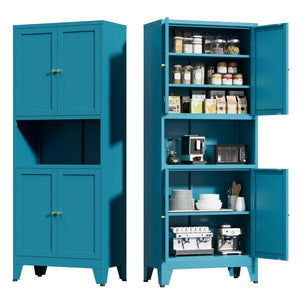 69" Metal Pantry Cabinet with Adjustable Shelves