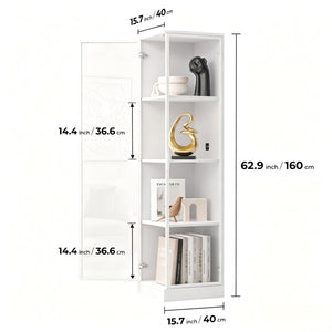 4-Tier Corner Display Cabinet with LED Lighting & Motion Sensor