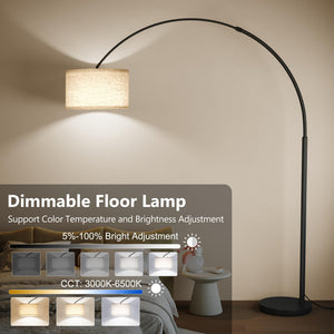 82" Tall Arc Floor Lamp with Remote Control