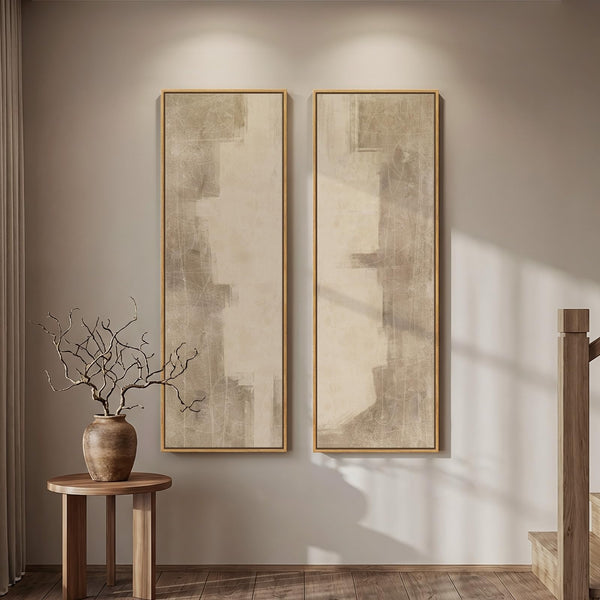 Abstract Vertical Wall Art Set of 2 – Framed Canvas Prints