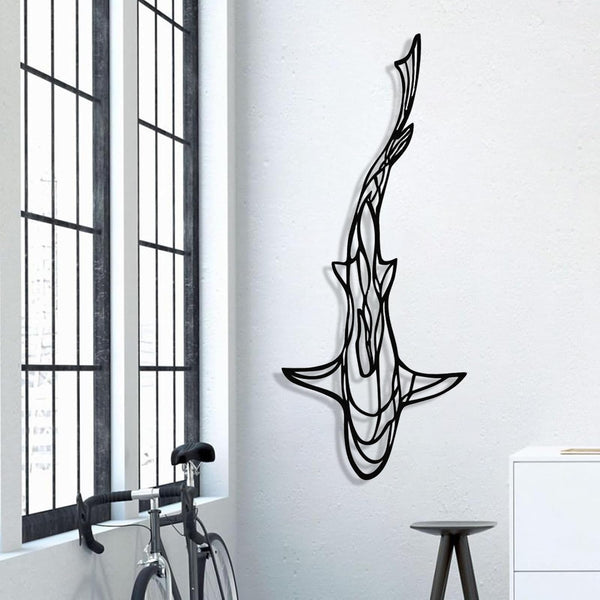 Large Metal Shark Wall Art – 43" x 18"