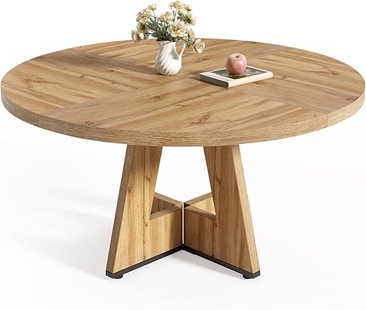 47-Inch Round Dining Table with Pedestal Base