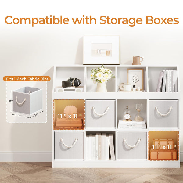 12-Cube Wooden Storage Bookcase