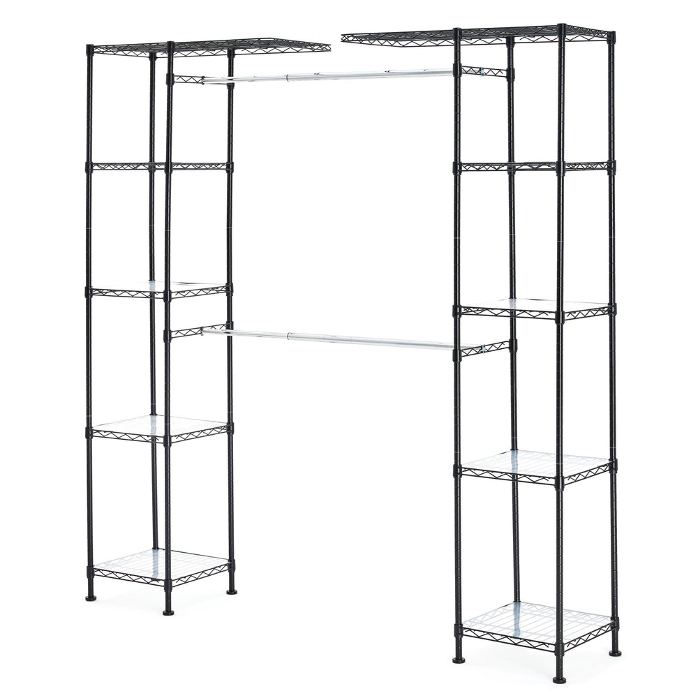 Expandable Metal Hanging Closet Organizer with Shelves