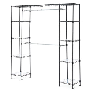 Expandable Metal Hanging Closet Organizer with Shelves