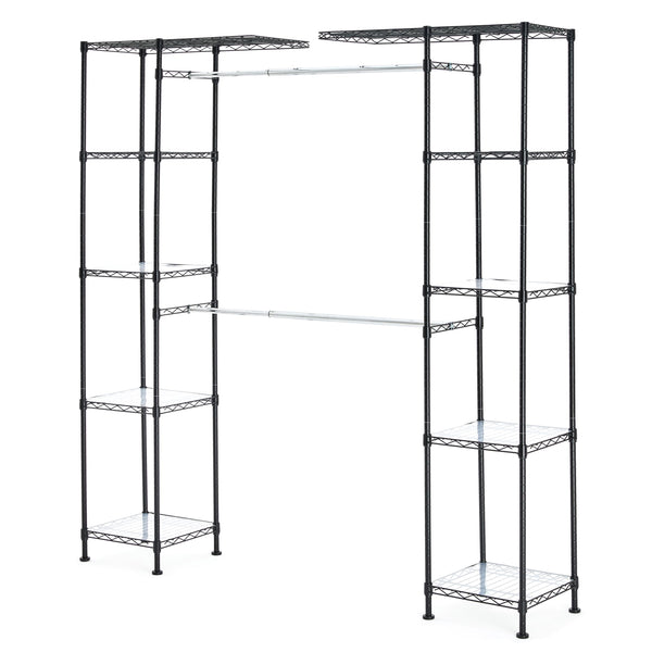 Expandable Metal Hanging Closet Organizer with Shelves