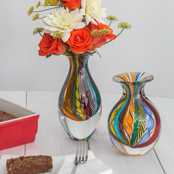 Hand Blown Small Glass Vases – Boho Murano Style