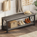 47" Entryway Bench with 2-Tier Shoe Storage
