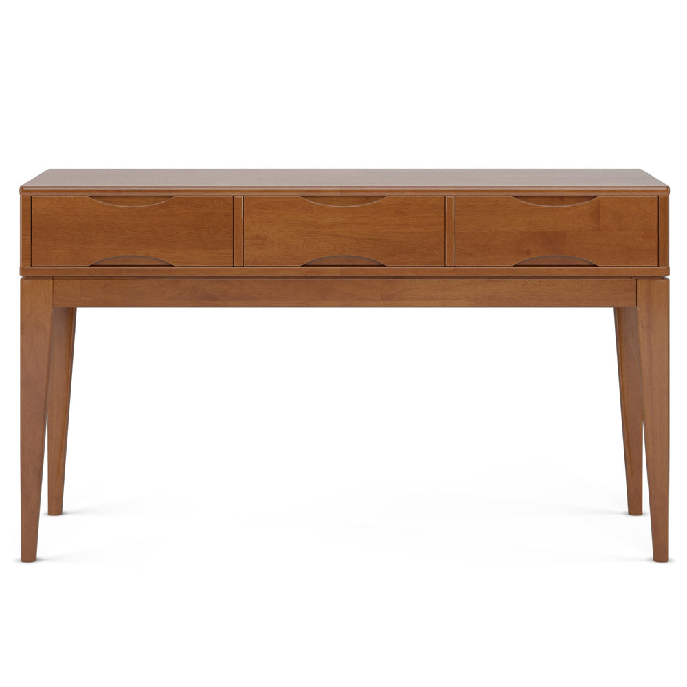 Mid-Century Console Table with 3 Drawers – 54" Solid Hardwood Sofa Table