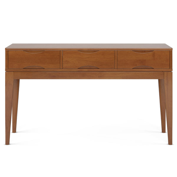Mid-Century Console Table with 3 Drawers – 54" Solid Hardwood Sofa Table