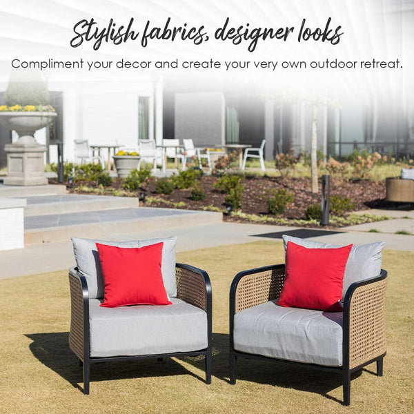 Outdoor Throw Pillows Set of 4 – 17"x17" Reversible Polyester