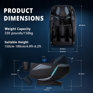 4D Zero Gravity Massage Chair – SL-Track, Full Body Recliner
