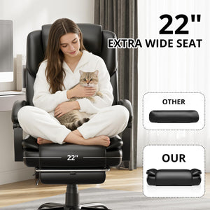 Big & Tall Reclining Office Chair with Footrest