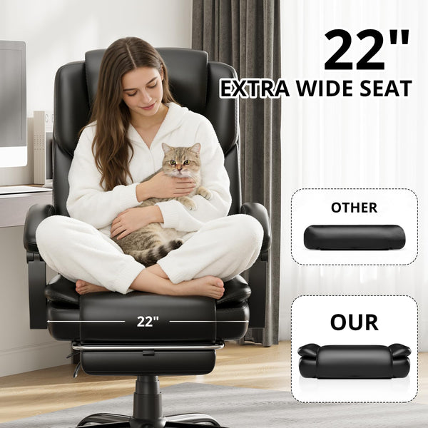 Big & Tall Reclining Office Chair with Footrest