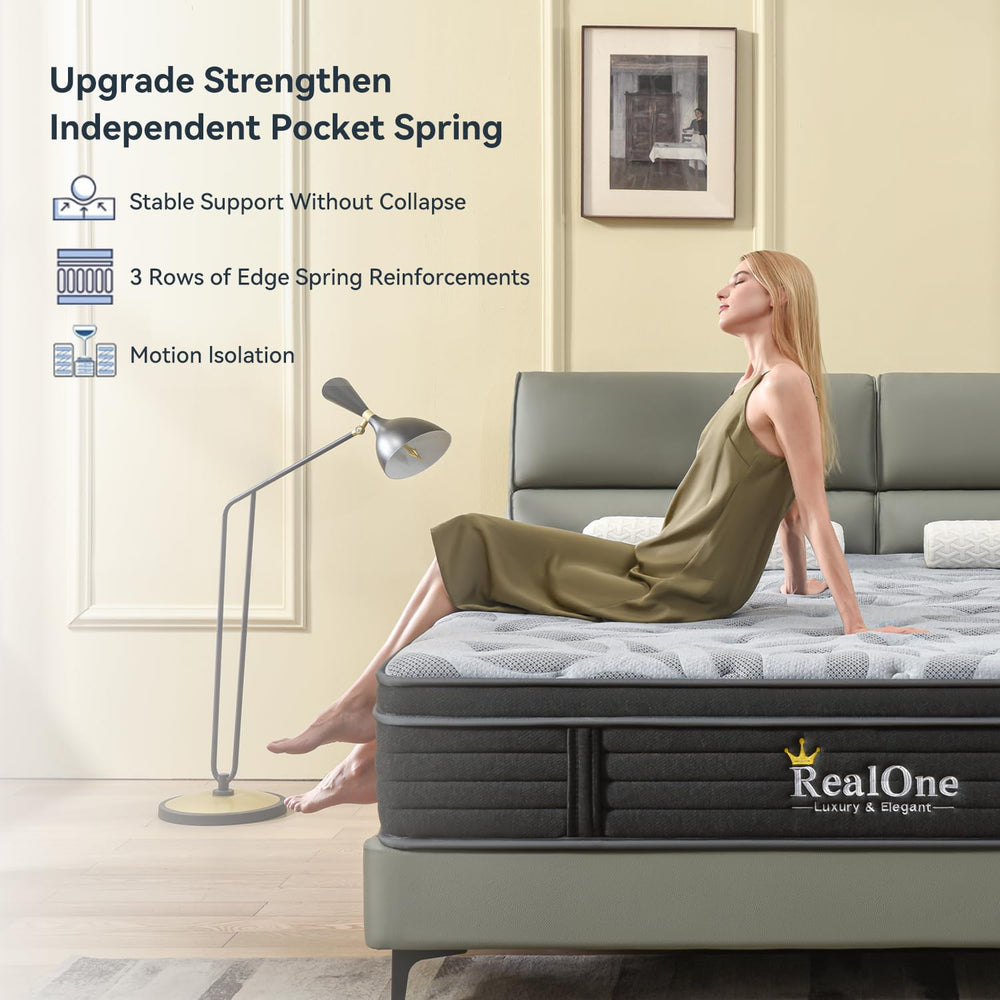 Queen Size Hybrid Mattress – Memory Foam & Pocket Springs, Euro Top, Medium Firm