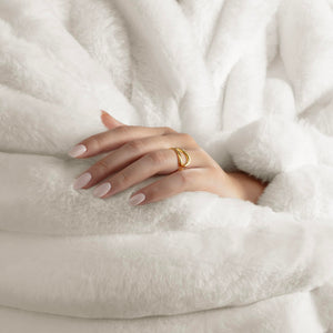 Faux Fur Throw Blanket – Reversible Plush Bubble Design, 50" x 70"