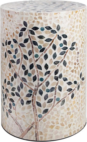 Mother of Pearl Cylinder Drum End Table