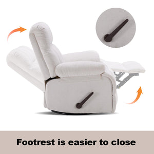 Oversized 360° Swivel Glider Recliner Chair