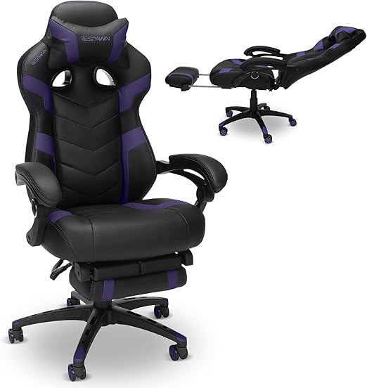 Ergonomic Gaming Chair with Footrest & Lumbar Support