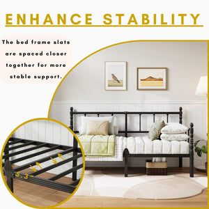 Twin Metal Daybed Frame with Headboard