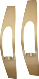 Steel Wall Sconce Pair with Glass Hurricane