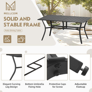 Outdoor Metal Dining Table with Umbrella Hole – 4 Sizes