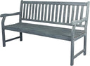 Acacia Wood Outdoor Garden Bench – 3-Seat Slat-Back, 600 lbs Support