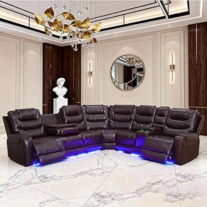 Power Reclining Sectional Sofa with USB Ports & Storage