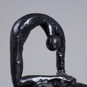 Melancholy Bronze Sculpture – Abstract Figurative Art Statue