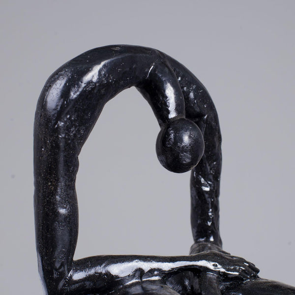 Melancholy Bronze Sculpture – Abstract Figurative Art Statue