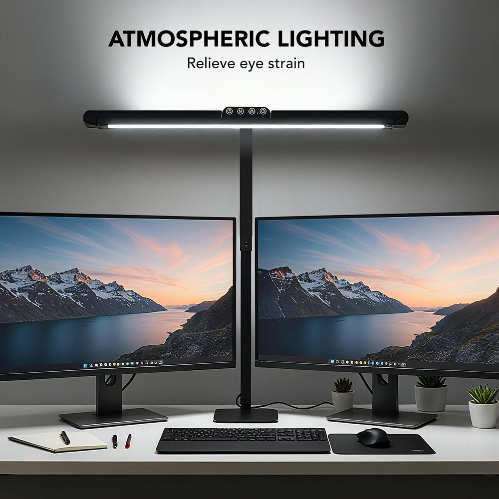 LED Desk Lamp – Triple Light Bar, Gooseneck, Dimmable, CRI 90+