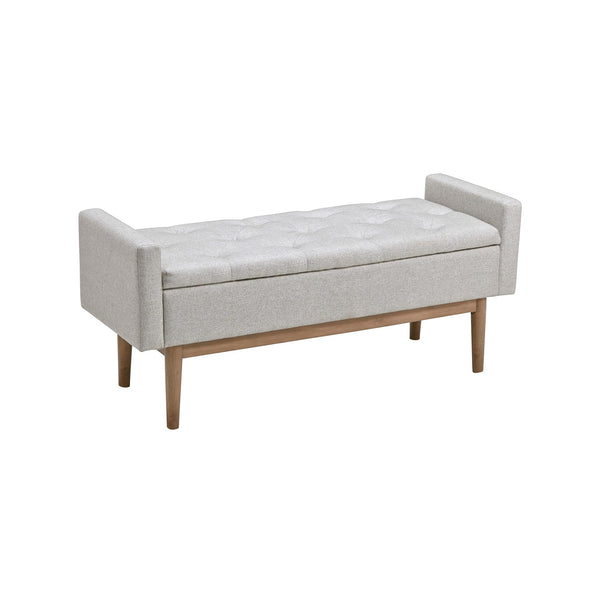 Tufted Storage Bench with Hinged Seat