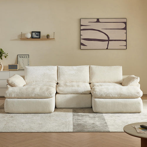 U-Shaped Modular Sectional Sofa – Deep Seat Cloud Couch