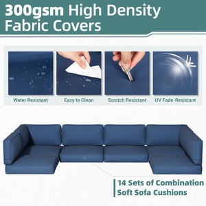 14-Piece Outdoor Sectional Replacement Cushion Set