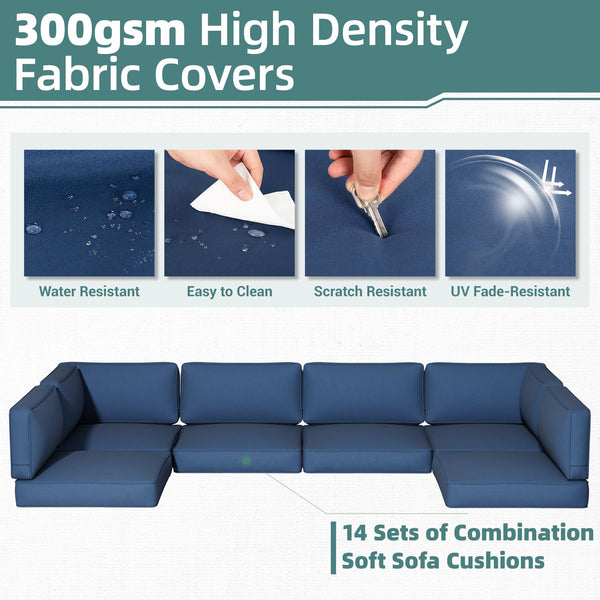 14-Piece Outdoor Sectional Replacement Cushion Set