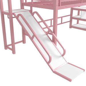 Twin Loft Bed with Slide, Stairs & Storage