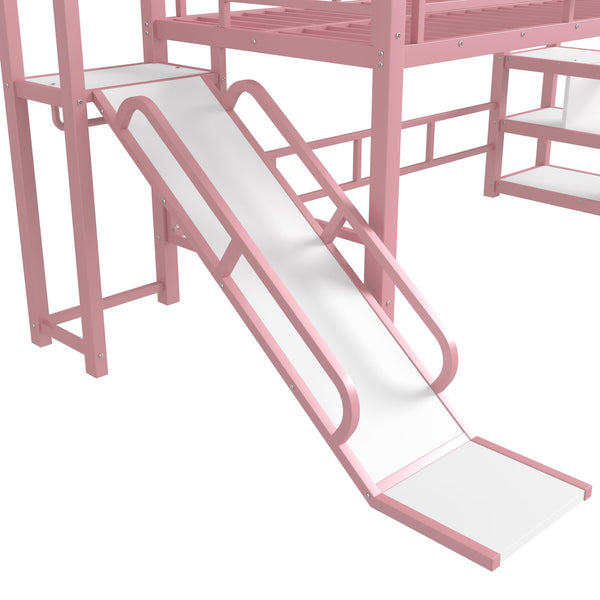 Twin Loft Bed with Slide, Stairs & Storage