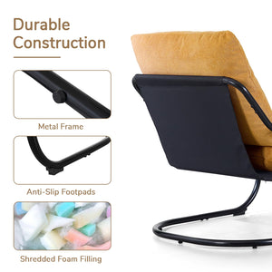 Modern Metal Frame Accent Chair with Upholstered Cushion