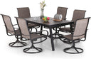 9-Piece Outdoor Patio Dining Set with Swivel Chairs and Extendable Table