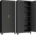 Metal Wardrobe Closet with Doors & Adjustable Shelves